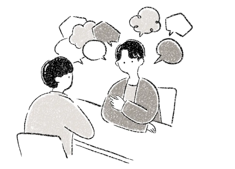 対話をしながらすべてを吐き出す様子