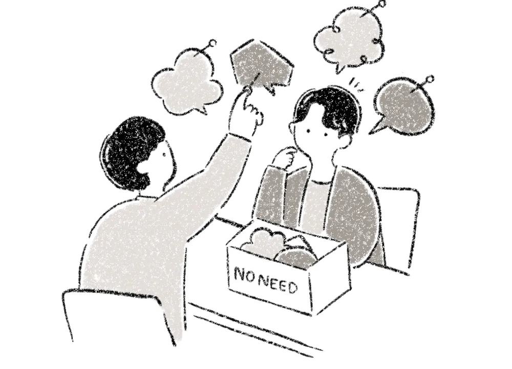 対話をしながら進むべき道を見つける様子