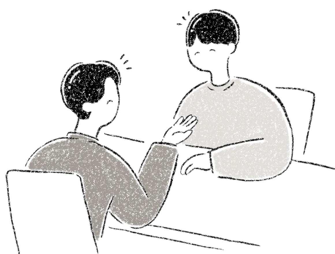 対話をしながら考えを整理する様子